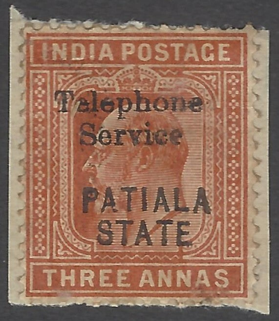AOP India Patiala State KEdVII 3a used. SG OT10
