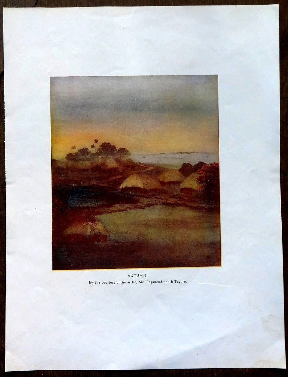India c.1920s print AUTUMN by Gaganendranath Tagore 28cm x 21cm
