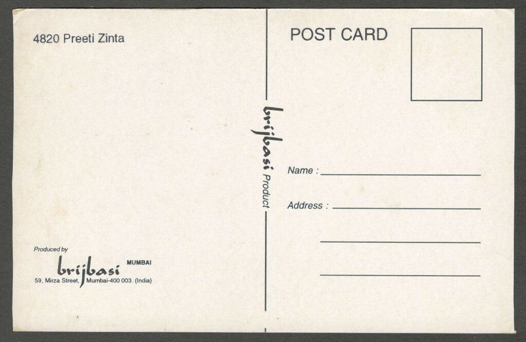 AOP India Bollywood vintage postcard PREITY ZINTA