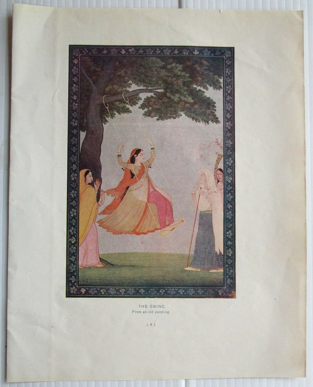 India c.1920s print THE SWING by ANON 28cm x 22cm