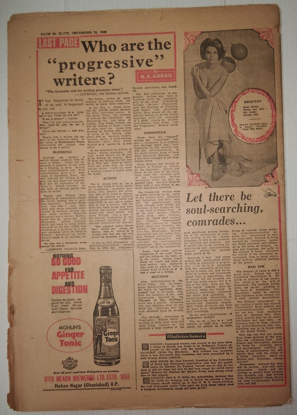 India Blitz December 1966 Prophecy of Disaster