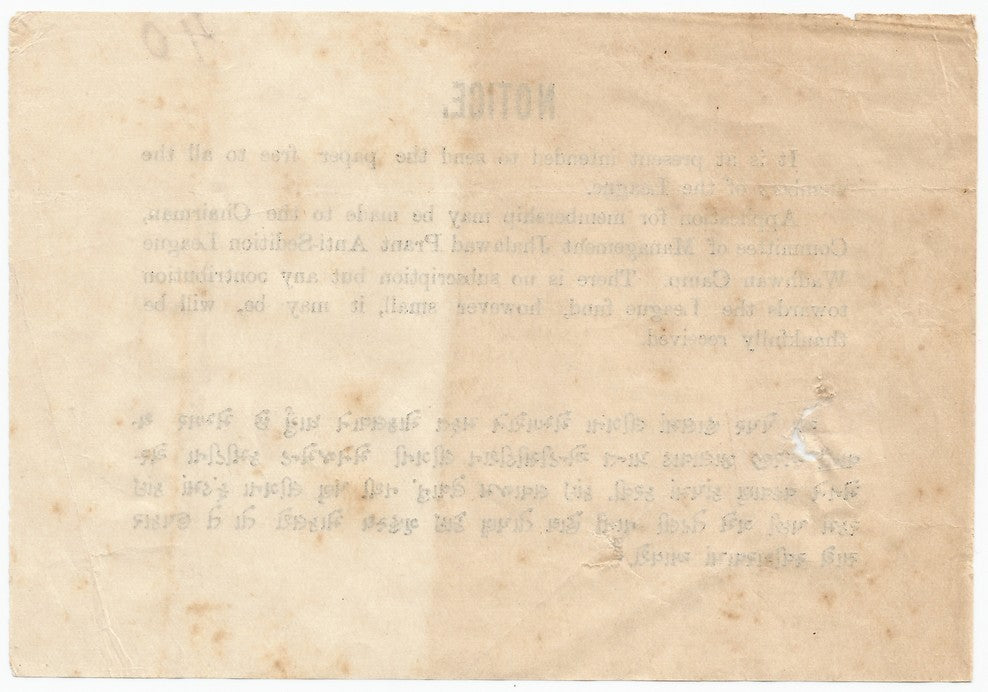 India 1930s Anti Sedition League (Anti Gandhi League) Notice