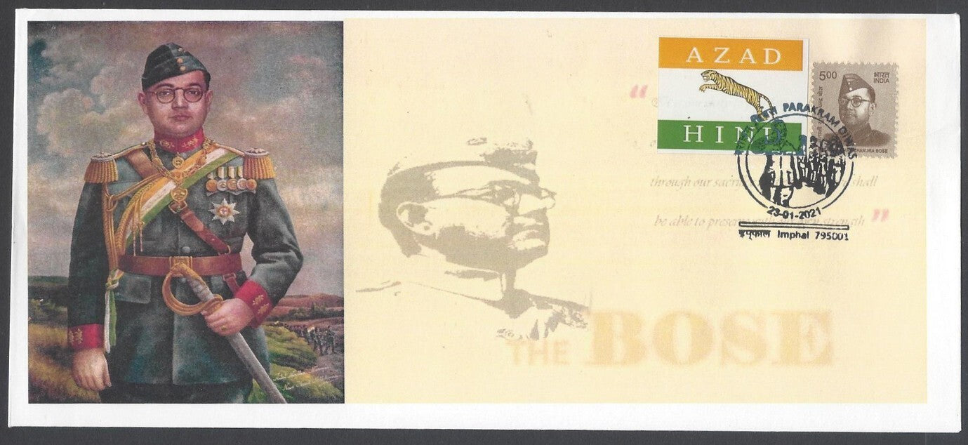 AOP India Subhas Chandra Bose Special cover with label