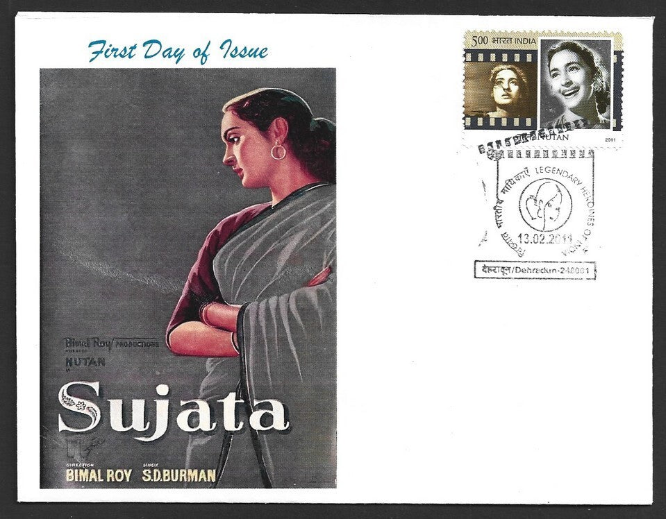 India 2011 Heroines of Indian Cinema private FDC - SUJATA Bimal Roy Nutan
