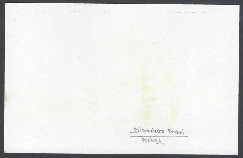 AOP Dipankar Mani, Artist pen sketch on autograph card India