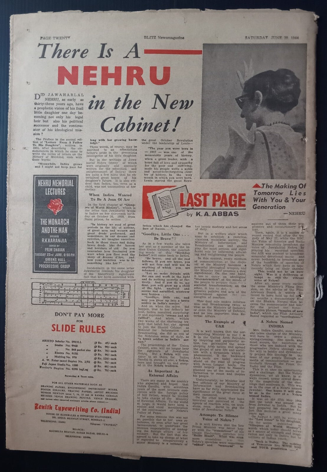 BLITZ June 20,1964 issue BRITONS SMUGGLED DIAMONDS,GOLD FOR INDIAN TYCOONS