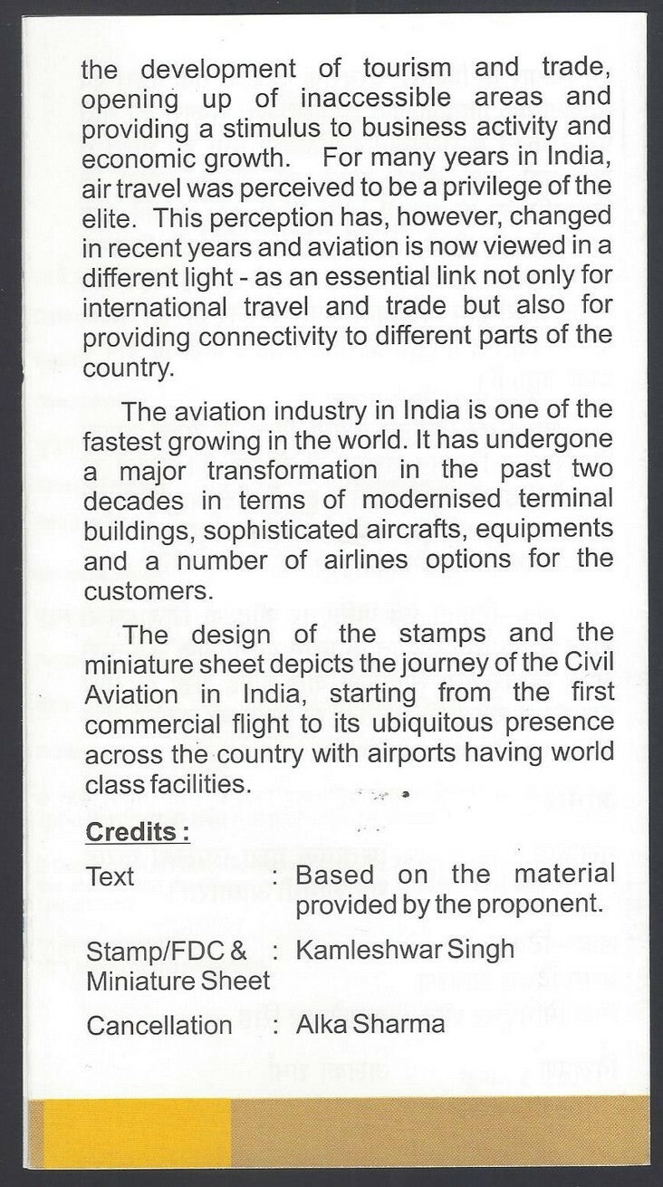 India 2012 100 Years Of Civil Aviation used brochure