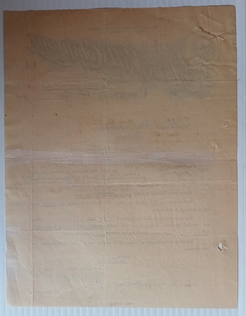 AOP India 1913 illustrated letterhead Elgin Mills Company Cawnpore