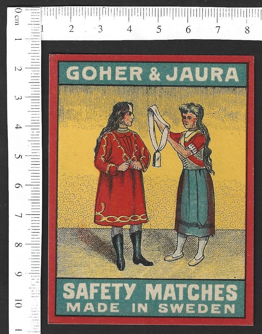 India vintage matchbox large label Goher & Jaura Courtesan