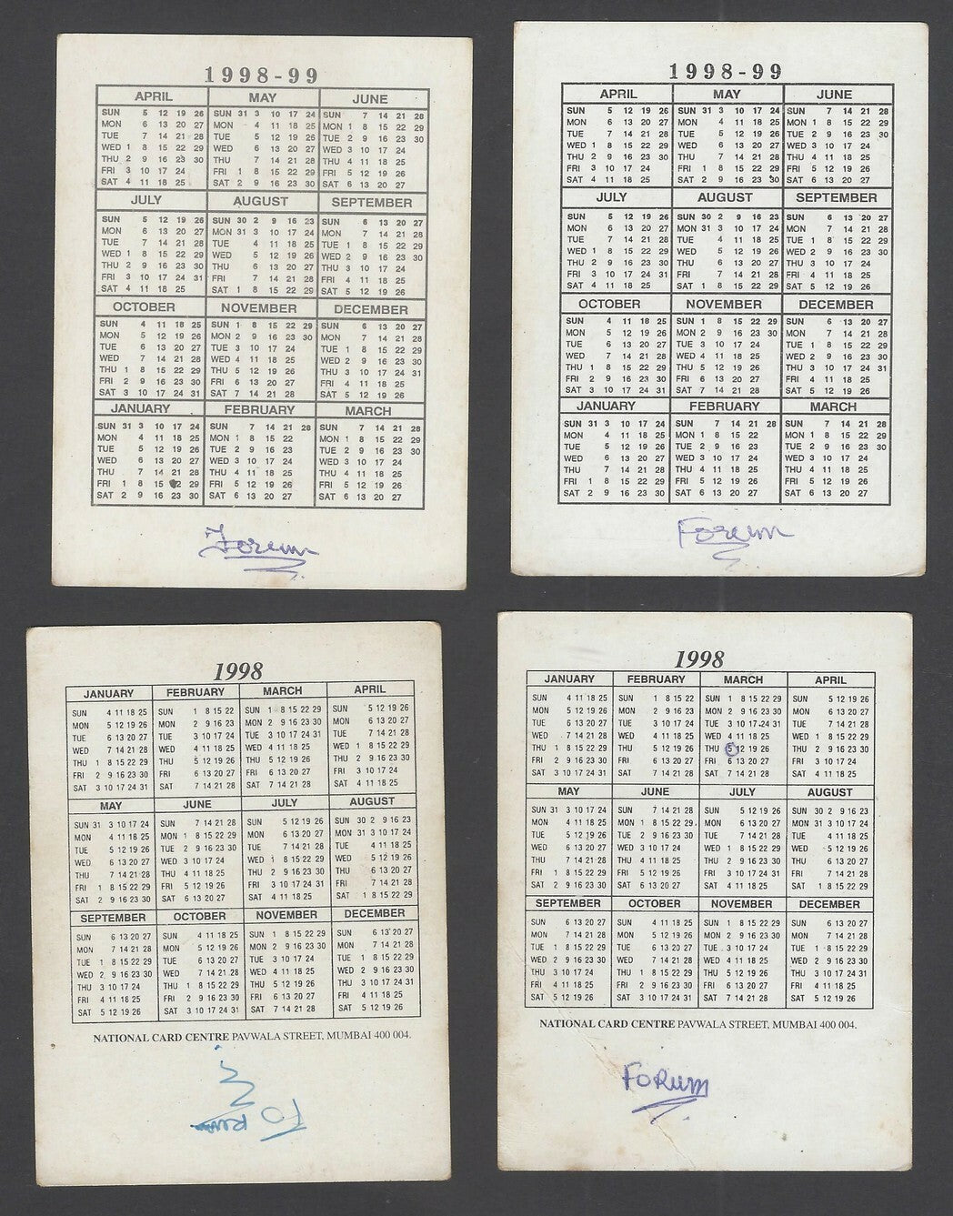 India Bollywood promotional pocket calendars Actor SHAH RUKH KHAN (4)