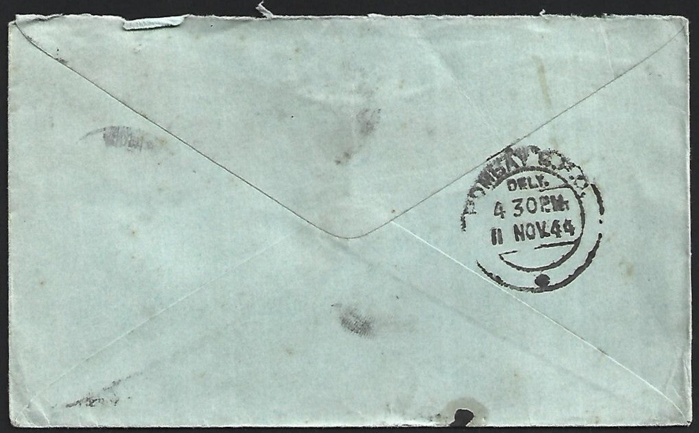 Kenya Uganda Tanganyika WW2 KGVI 1944 censored cover DAR ES SALAAM to India