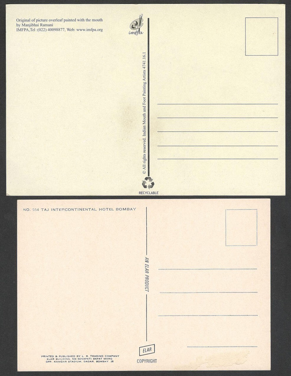 (AOP) India BOMBAY vintage postcards (10)