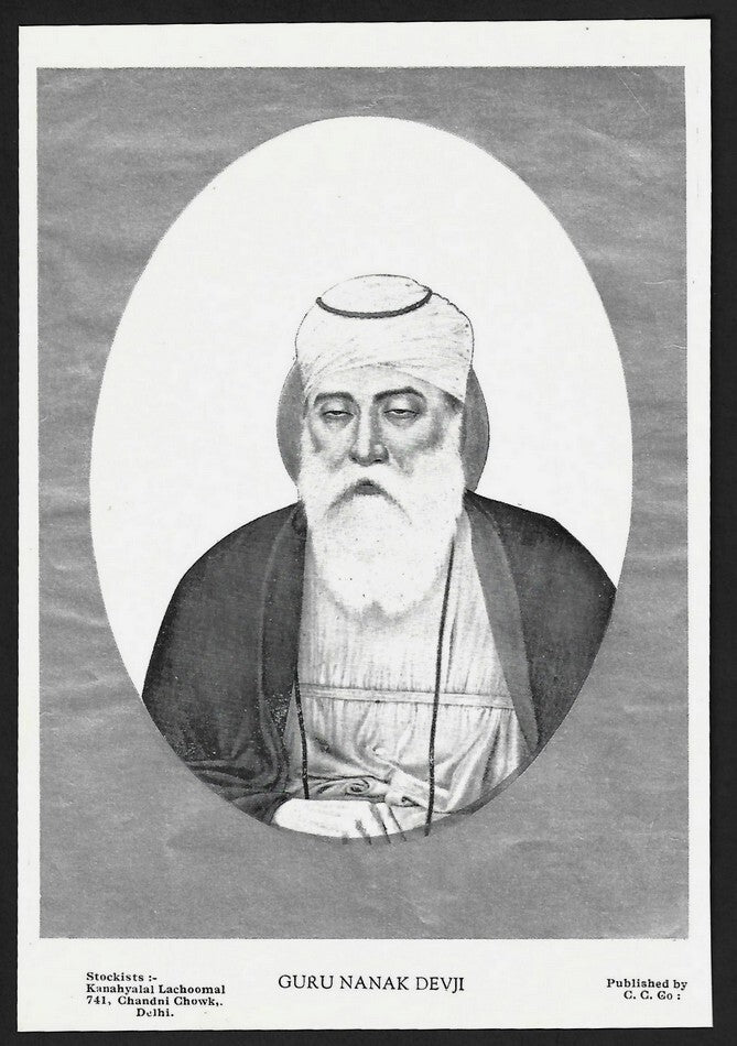 India Sikhism vintage silver print GURU NANAK DEVJIA