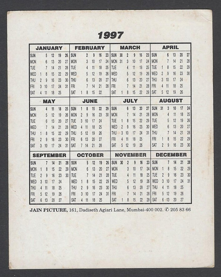 AOP2 India Bollywood 1997 Pocket Calendar - Raveena Tandon & Akshay Kumar