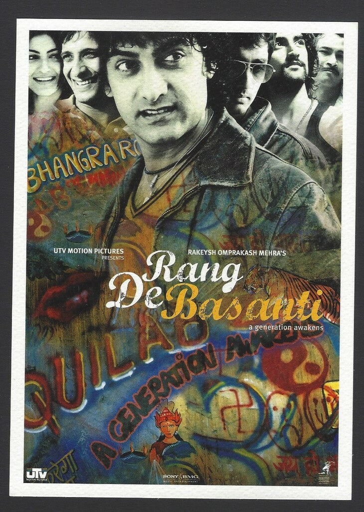 AOP India Bollywood publicity card RANG DE BASNTI Aamir Khan
