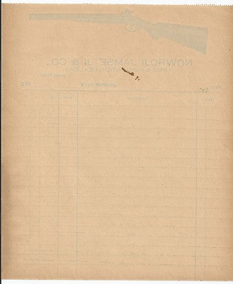India 1930s Nowroji Jamshetji Arms Dealer Jaipur pictoral invoice.