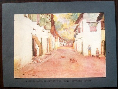 India c1940 The Jewish Quarter Cochin by Cecil L Burns 19x27cm color print