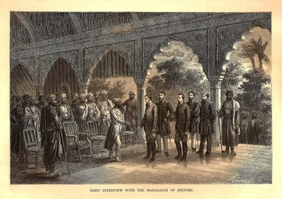 India 1876 Wood Engraving FIRST INTERVIEW WITH THE MAHARAJAH OF JEYPORE