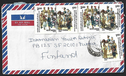 India 1986 India Police x 2 pairs & a single to Finland