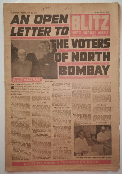 India Blitz February 1962 NORTH BOMBAY