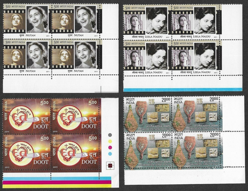 India 2011 Year Pack / set blocks of 4 MNH
