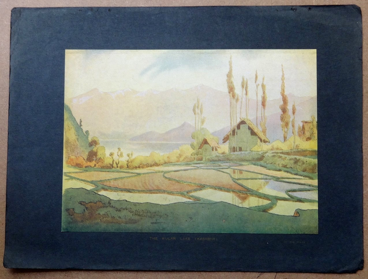 India Wular Lake (Kashmiri) vintage Print 18cm x 24cm