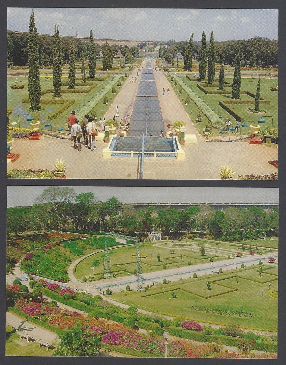 AOP India MYSORE packet of 10 vintage postcards BRINDAVAN