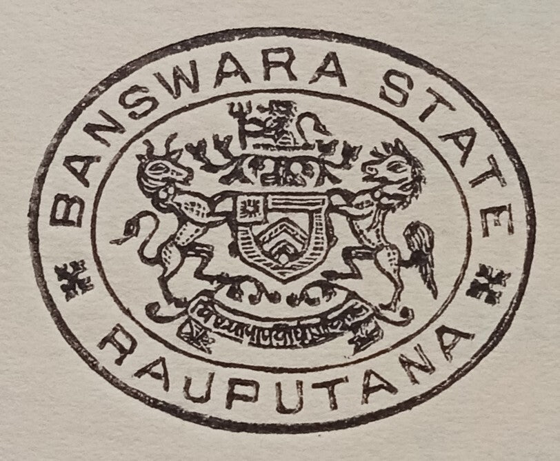 BANSDA STATE crested letter 1931 India