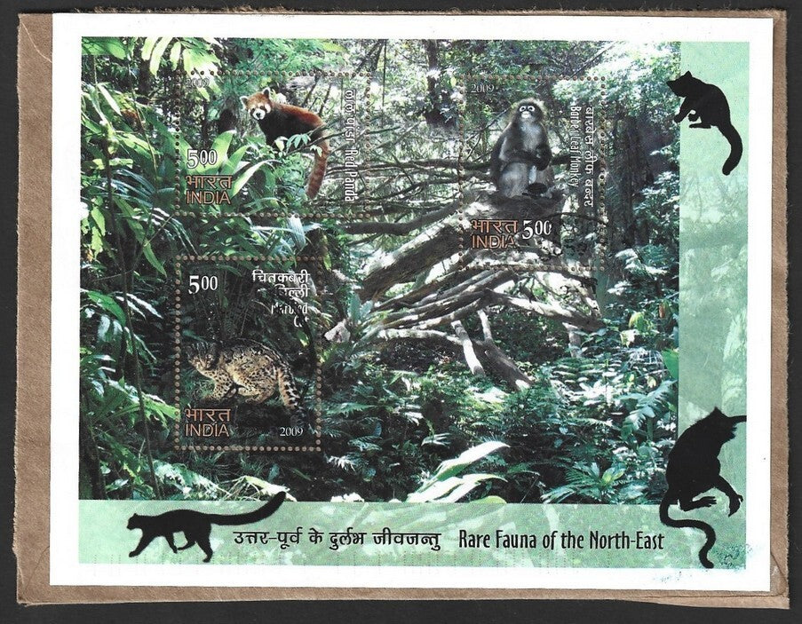 India 2009 Rare Fauna of the North East MS used on cover