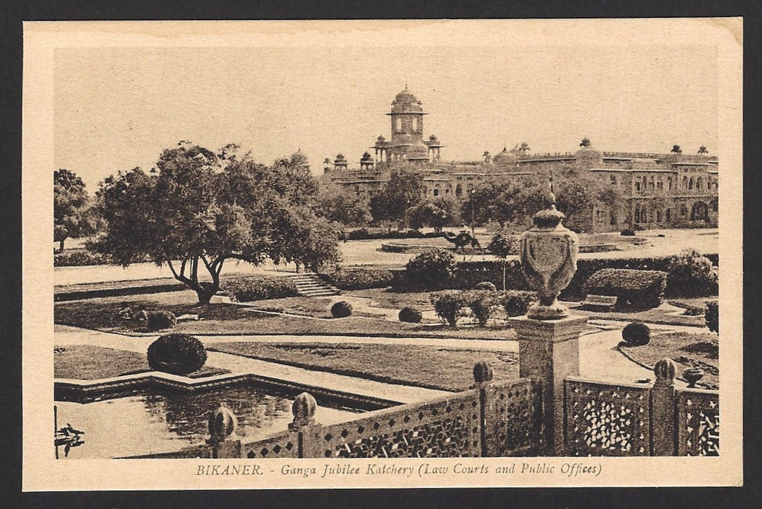 India Bikaner State vintage postcard Ganga Jubilee Katchery