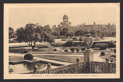 India Bikaner State vintage postcard Ganga Jubilee Katchery