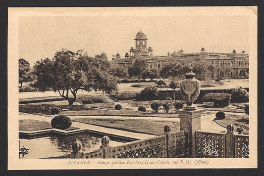 India Bikaner State vintage postcard Ganga Jubilee Katchery