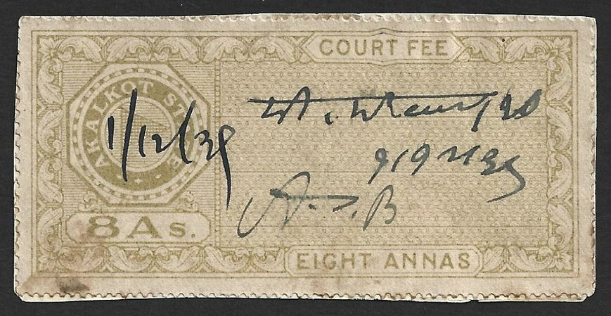 AOP India Akalkot State Court Fee 8a