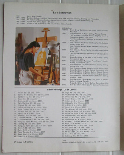 India Contemporary Art LISA BARSUMIAN 2002 Exhibition souvenir 2 pages