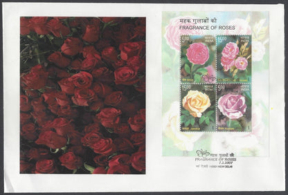 AOP India 2007 Fragrance of Roses MS FDC First Day cover Set of 20
