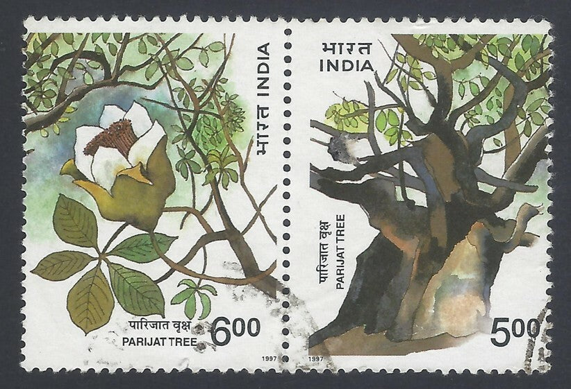AOP India 1997 Parijat se-tenant pair used 