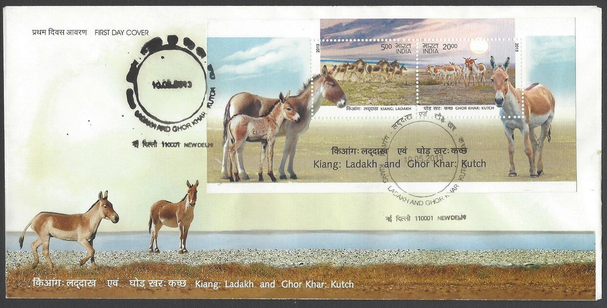 AOP India 2013 Asses of Ladakh & Kutch MS miniature sheet on FDC First Day cover