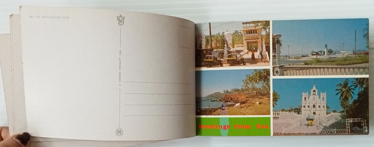 AOP India vintage booklet of 10 postcards Damsan's Goa Souvenir