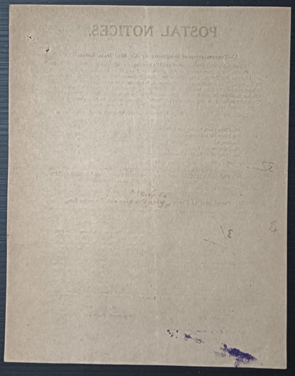India POSTAL NOTICE 25th Sep. 1930 Telegrams by Air Mail from Karachi