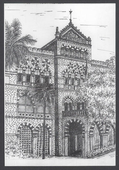 AOP India BOMBAY sketch postcard POLICE HQ