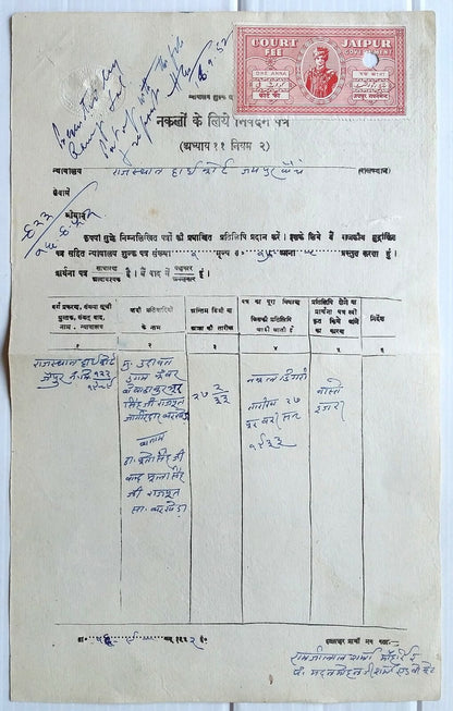 India Jaipur State collection of stamps on document & stamp paper (5)
