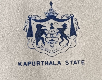 India Kaputhala State 1943 signed crested letter MINTS IN INDIAN STATES