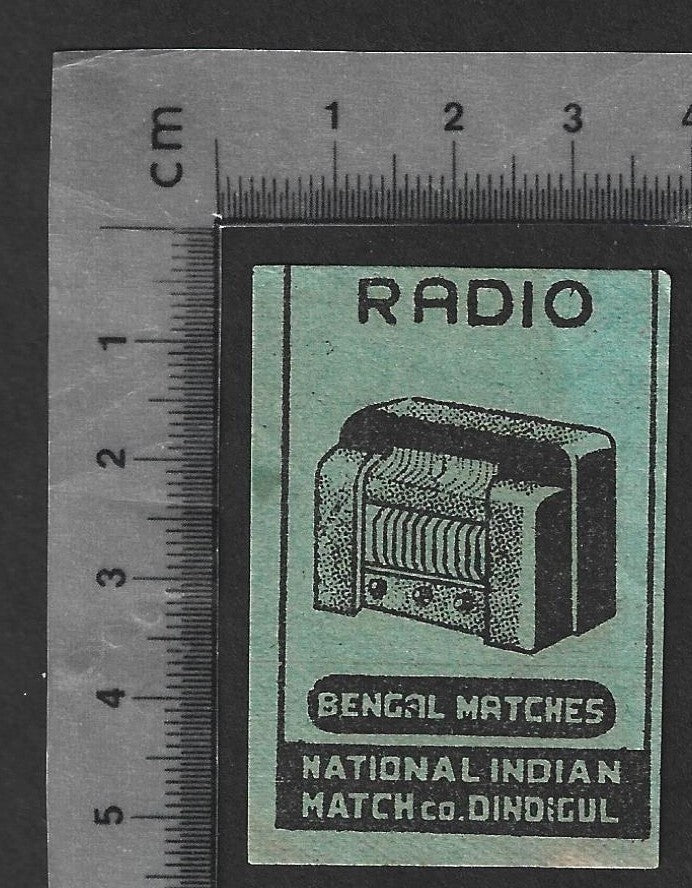 AOP India vintage matchbox label RADIO