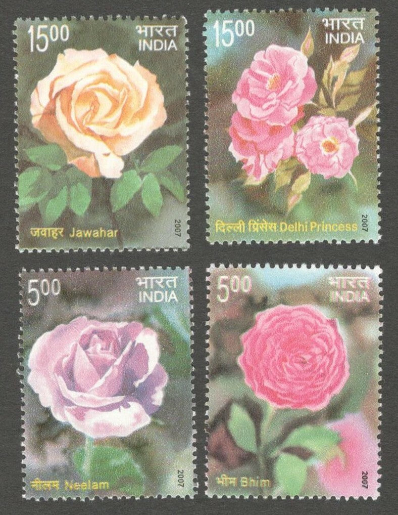 AOP India 2007 Fragrance of Roses set of 4 MNH