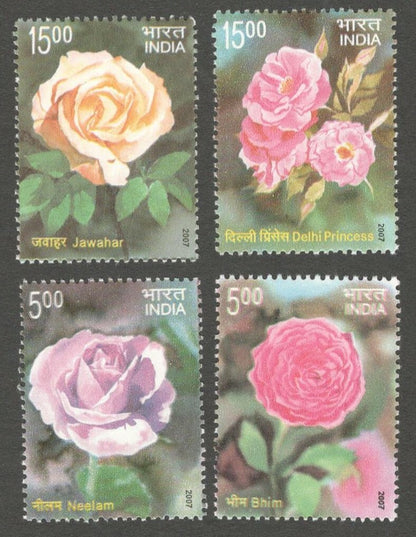 AOP India 2007 Fragrance of Roses set of 4 MNH