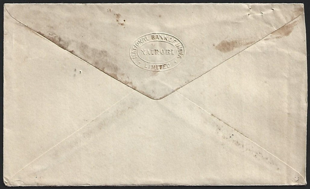 Kenya Uganda Tanganyika WW2 KGVI censored cover NAIROBI to India