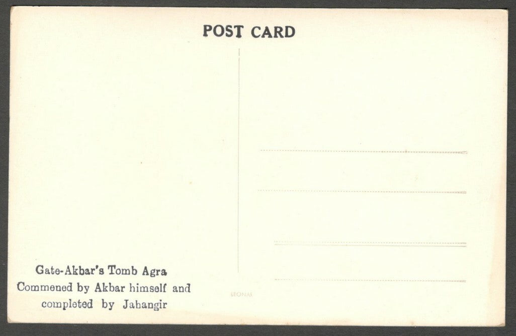 AOP India vintage rppc real photo postcard AKBAR'S TOMB, AGRA