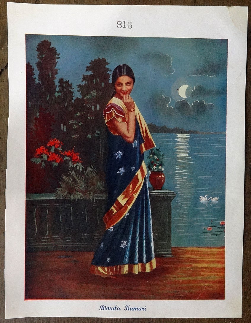 India Bollywood 1930s poster Bimala Kumari 9” x 11”