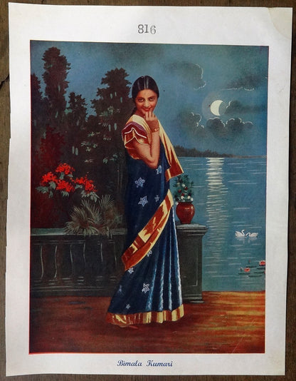 India Bollywood 1930s poster Bimala Kumari 9” x 11”