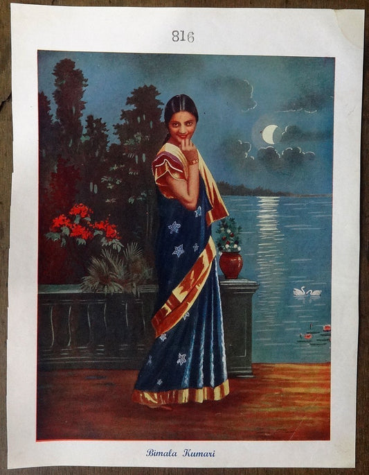 India Bollywood 1930s poster Bimala Kumari 9” x 11”